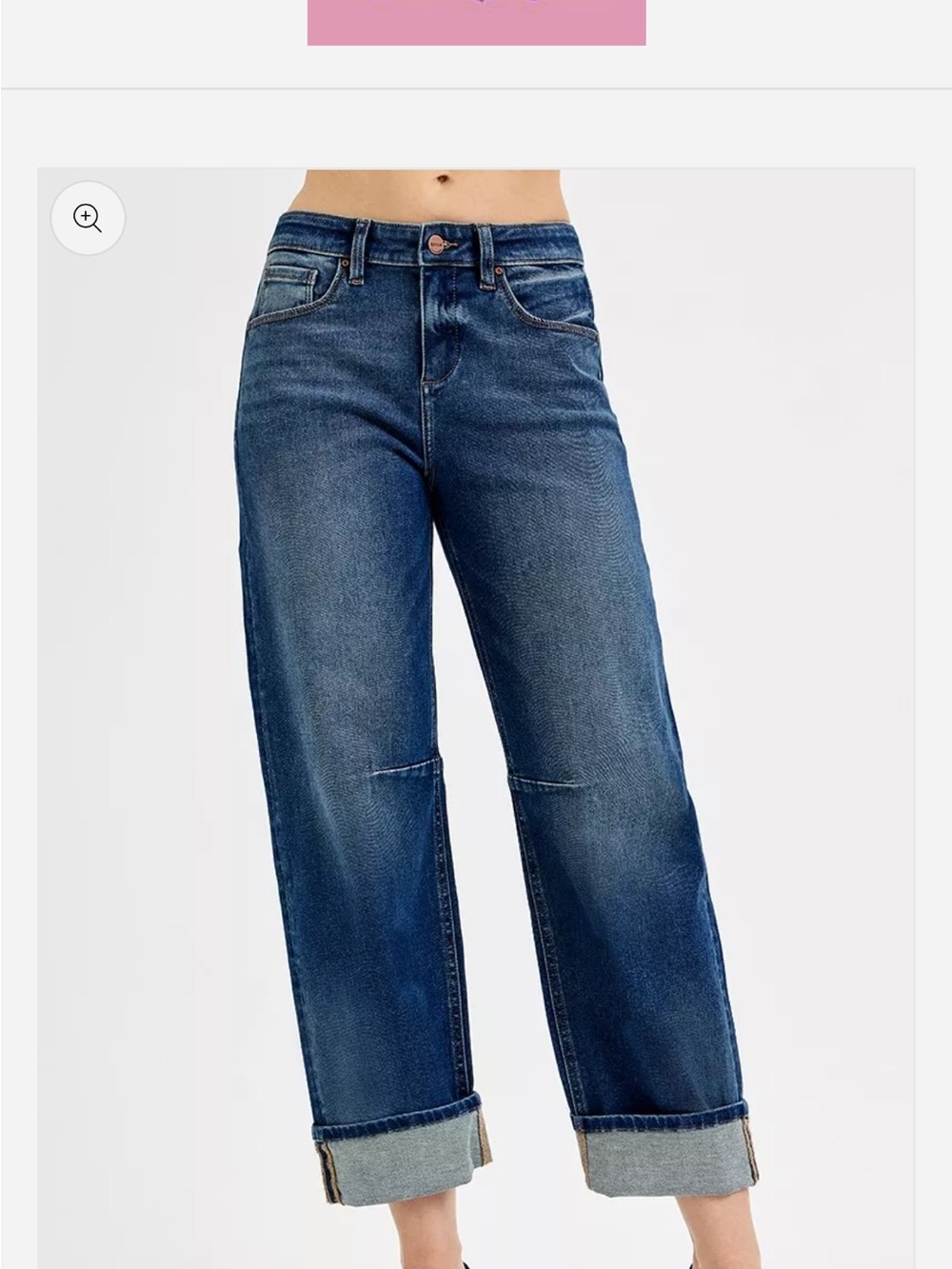 Classic Wide Leg Women's Jeans - Dark Blue